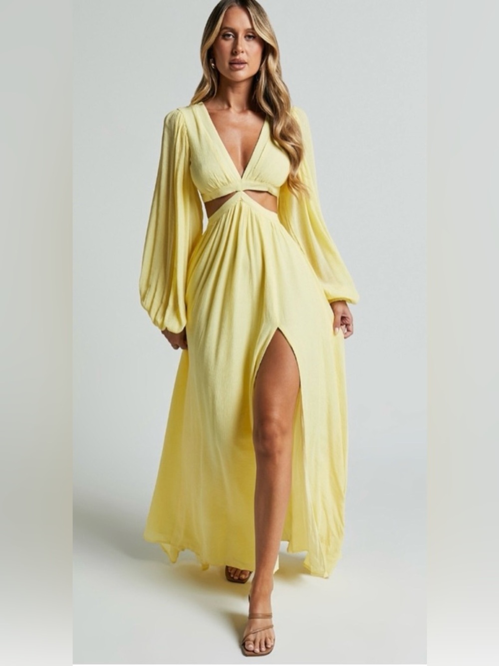 Showpo Paige Maxi Dress in Lemon
